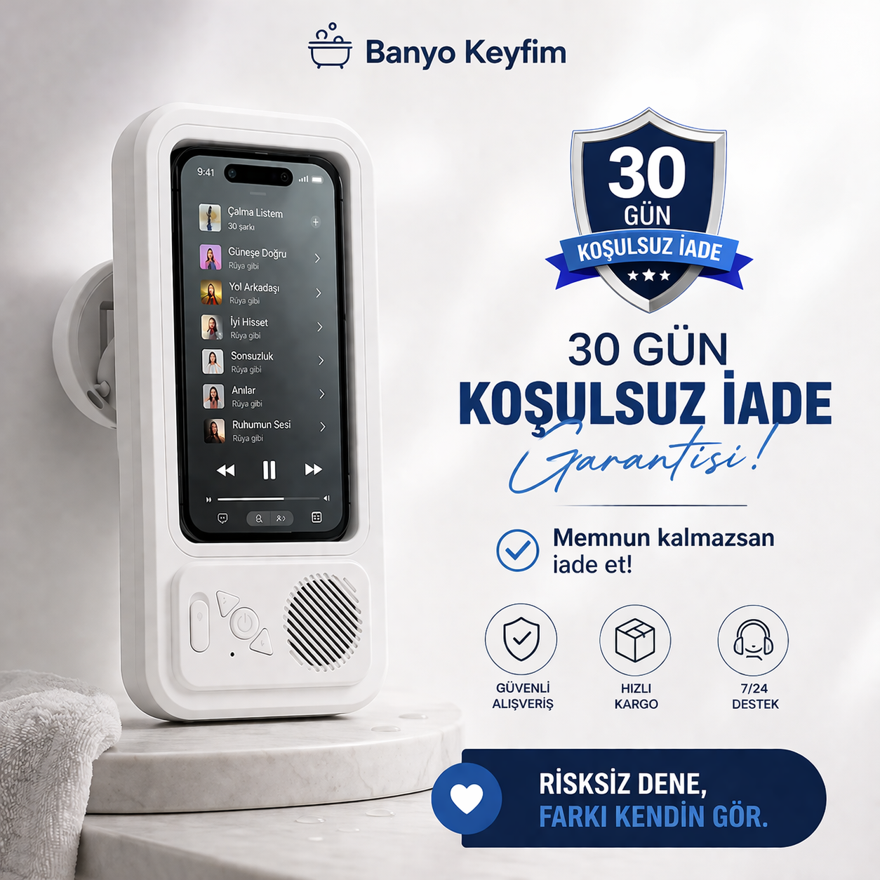 Su Geçirmez Bluetooth Duş Telefon Kutusu