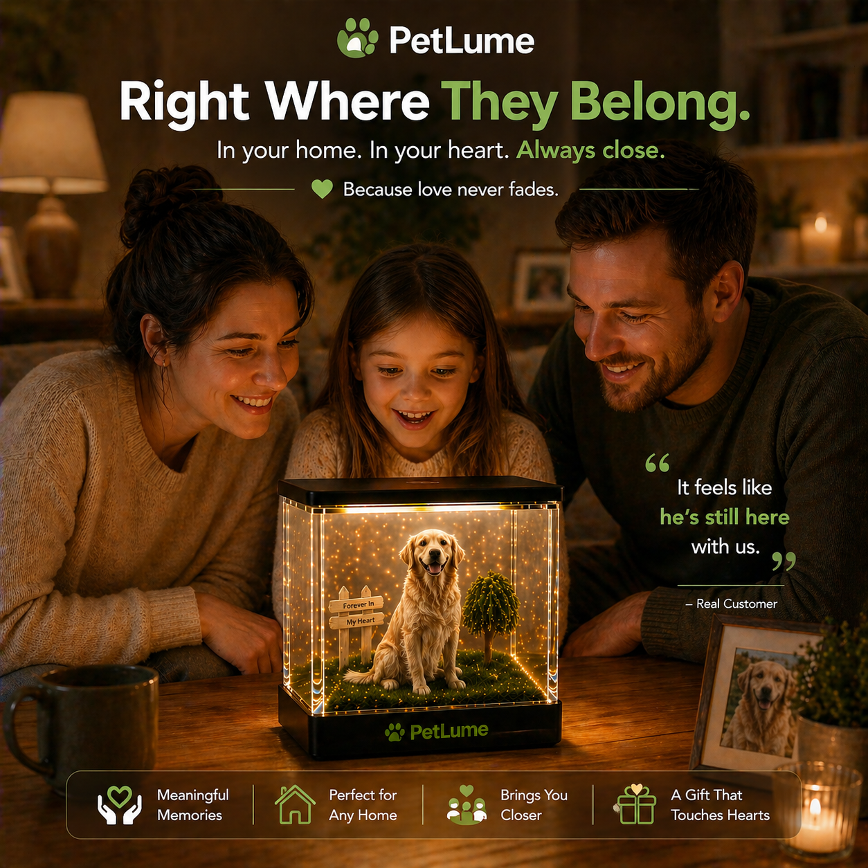PetLume™ Personalized Pet Hologram Memory