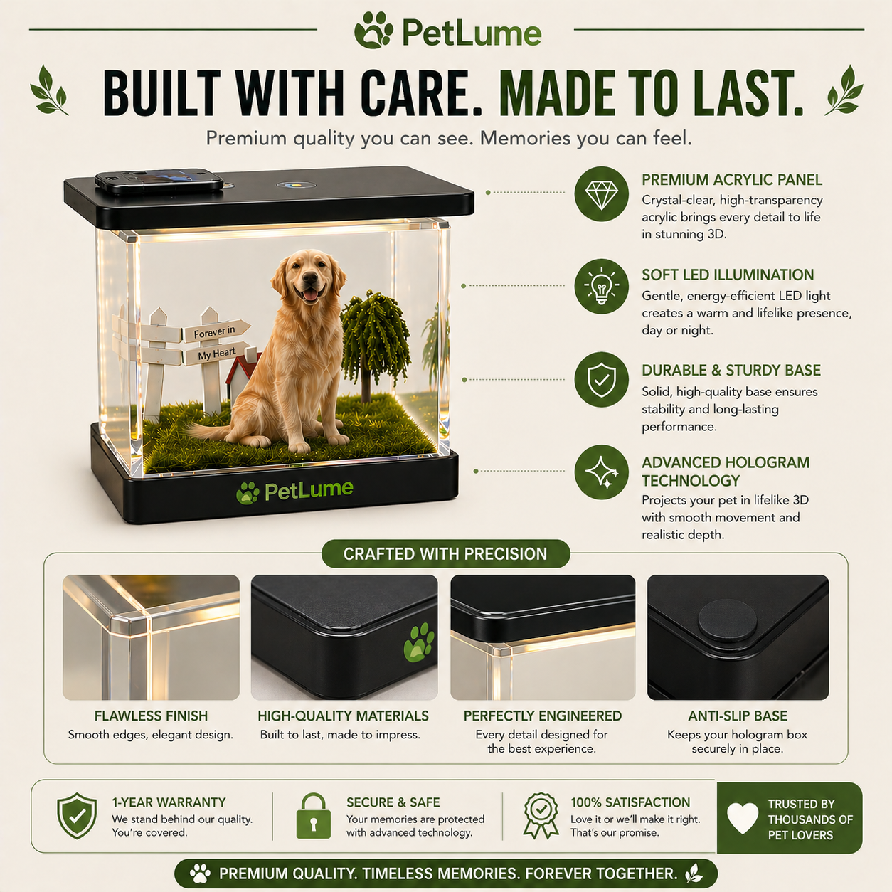 PetLume™ Personalized Pet Hologram Memory