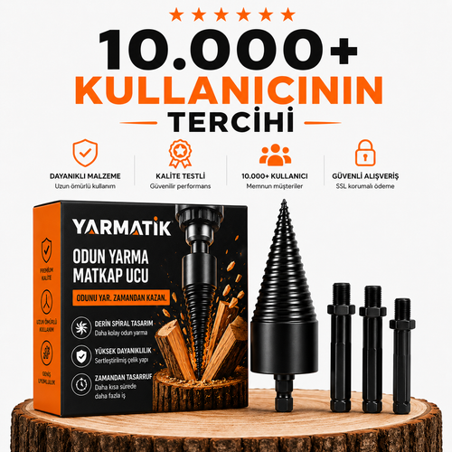 YARMATİK™ Matkap Uyumlu Odun Yarma Ucu
