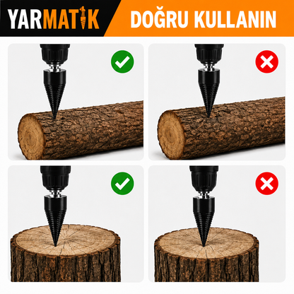 YARMATİK™ Matkap Uyumlu Odun Yarma Ucu