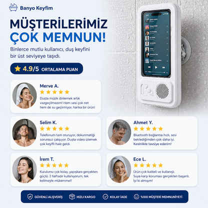 Su Geçirmez Bluetooth Duş Telefon Kutusu